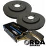 RDA D22 Front Slotted & Dimpled Brake Rotors with RDA Extreme Brake Pads - Nissan Navara D22 4WD 2008 onwards