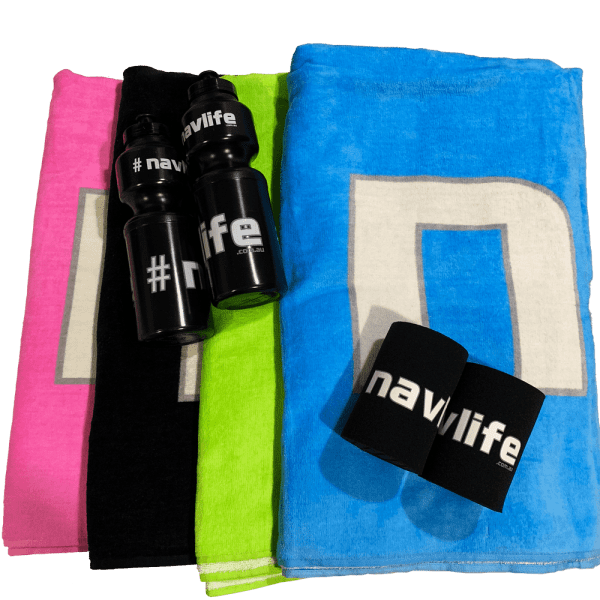 #navlife 4 Towel Pack with 2 Drink Bottles and 2 Stubby Coolers