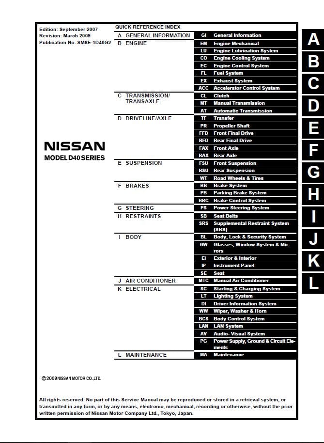 NISSAN NAVARA D40 2012 - 2014 WORKSHOP