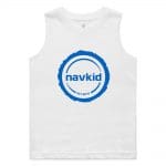 navkid Kids Barnard Tank - White (Blue Print)