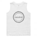 navkid Kids Barnard Tank - White (Grey Print)