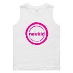 navkid Kids Barnard Tank - White (Pink Print)