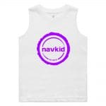 navkid Kids Barnard Tank - White (Purple Print)