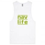 Navlife Mens Barnard Tank - White (Lime Print) Style 2