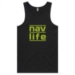 Navlife Mens Lowdown Singlet - Black (Lime Print) Style 2