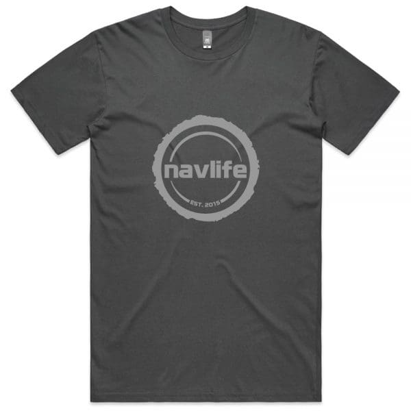 Navlife Mens Staple Tee - Charcoal (Grey Print) Style 1