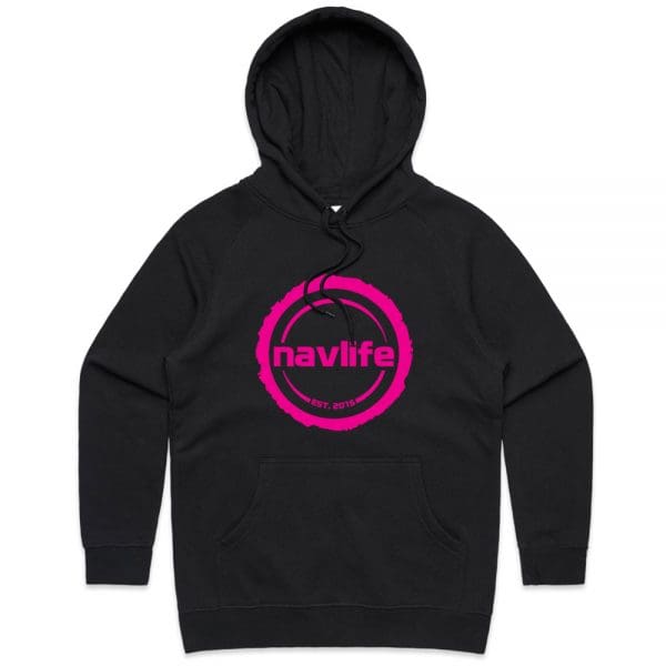 Navlife Womens Supply Hoodie Black (Pink Print) Style 1 navlife