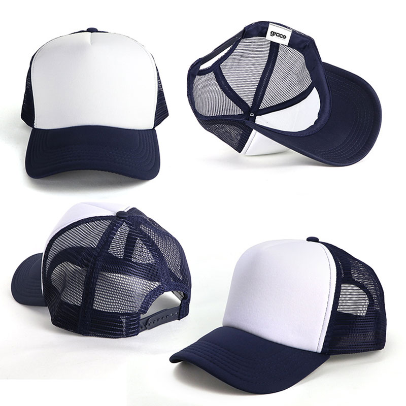 Trucker Hat Plain Mesh Back Solid Snapback Baseball Cap Visor Blank Hats  Caps