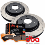 DBA Street 4X4 Survival T2 Slotted Rotors with DBA Xtreme Brake Pads - Nissan Navara NP300 All Variants 2015 onwards