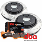 DBA 4X4 Survival 4000 T3 Slotted Rotors with DBA Xtreme Brake Pads - Nissan Navara NP300 All Variants 2015 onwards